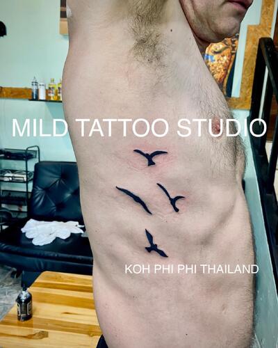 Bird tattoo bamboo tattoo Thai