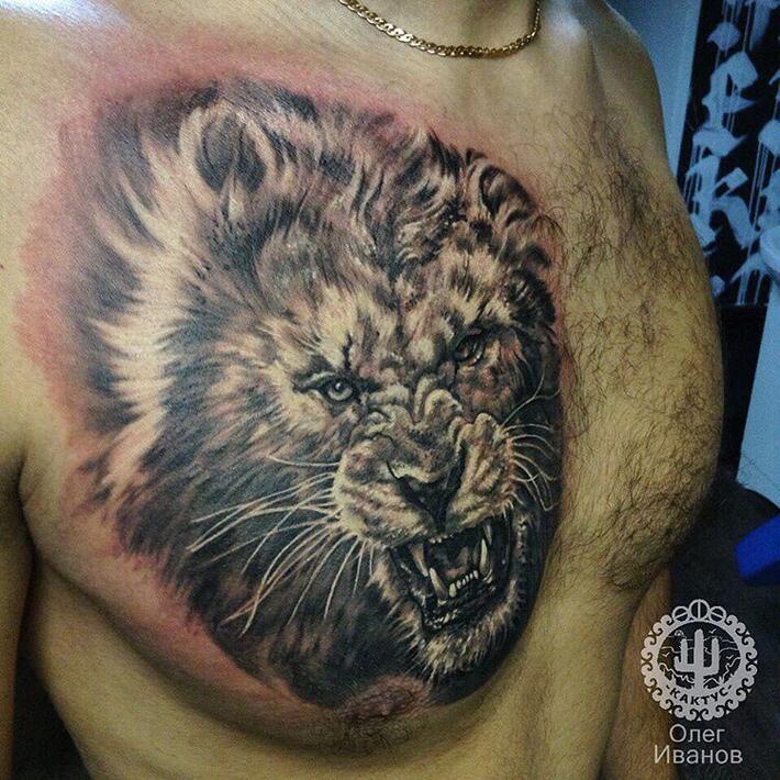 Фото тату Тату львы на груди