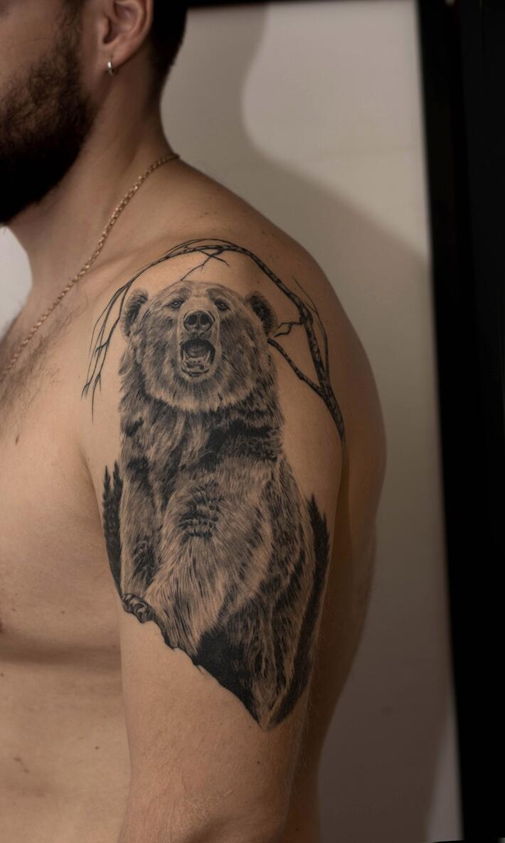 Фото тату Тату медведи на плече