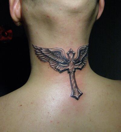 Tattoo • Подборка тату на тему: Крест на шее (41 фото)