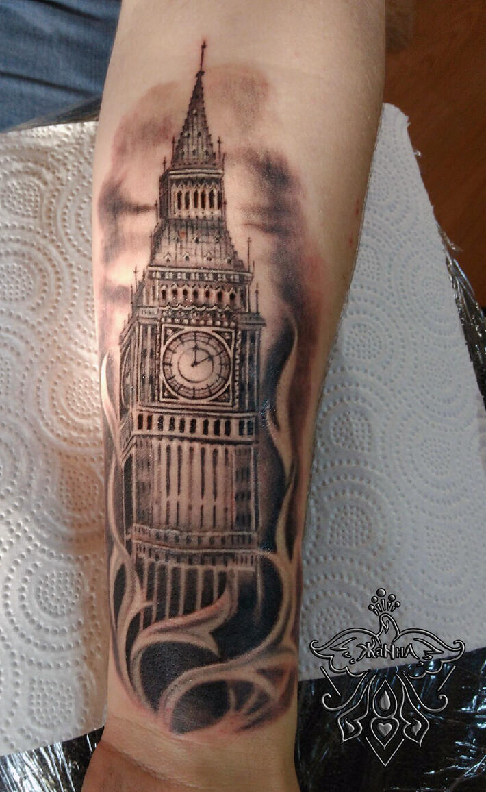 Фото тату Лондонская башня Big Ben