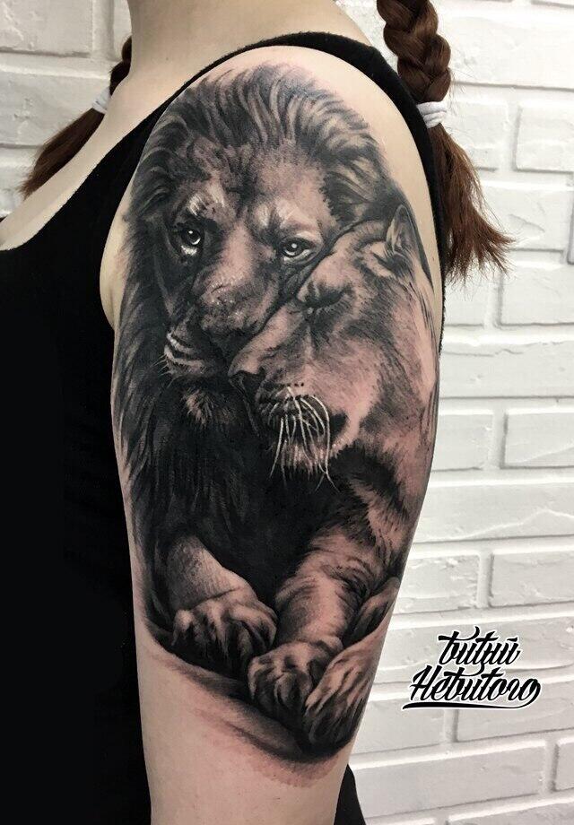 Фото тату Тату львы на плече