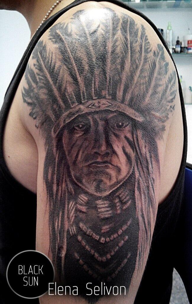 Фото тату Тату индейцы на плече