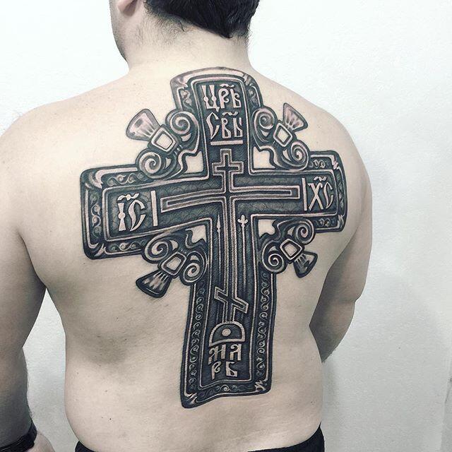 Фото тату Православный крест
