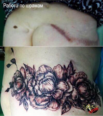 Татуировки роз на пояснице