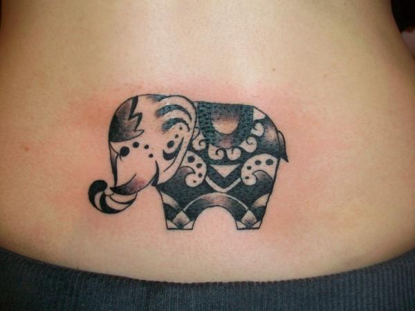 Фото тату Восточный слон