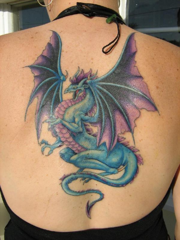 Фото тату Сказочный дракон для девушки