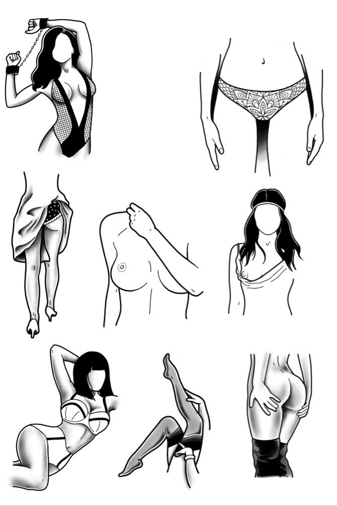  #trublu #minimalistic #women #blackwork 