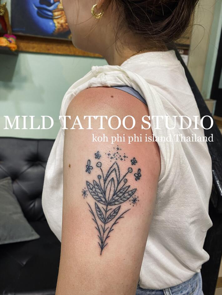 Фото тату Flower tattoo bamboo tattoo Th