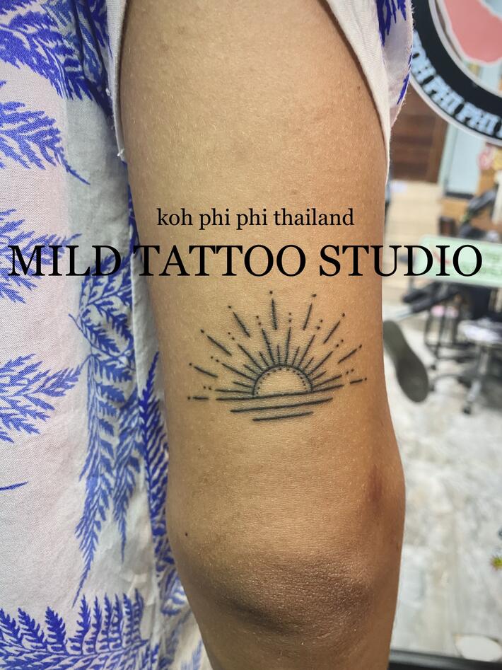 Фото тату Sun tattoo bamboo tattoo Thail