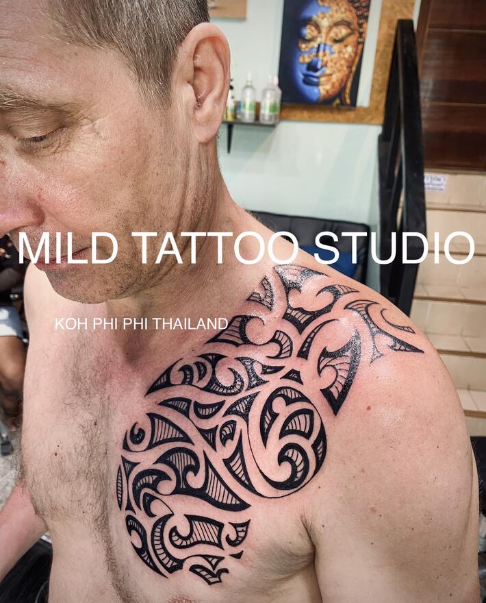 Фото тату Maori tattoo bamboo tattoo Tha