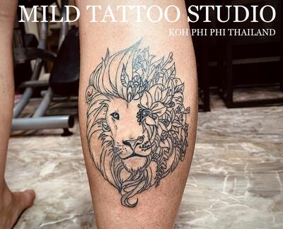 Lion tattoo mandala tattoo bam