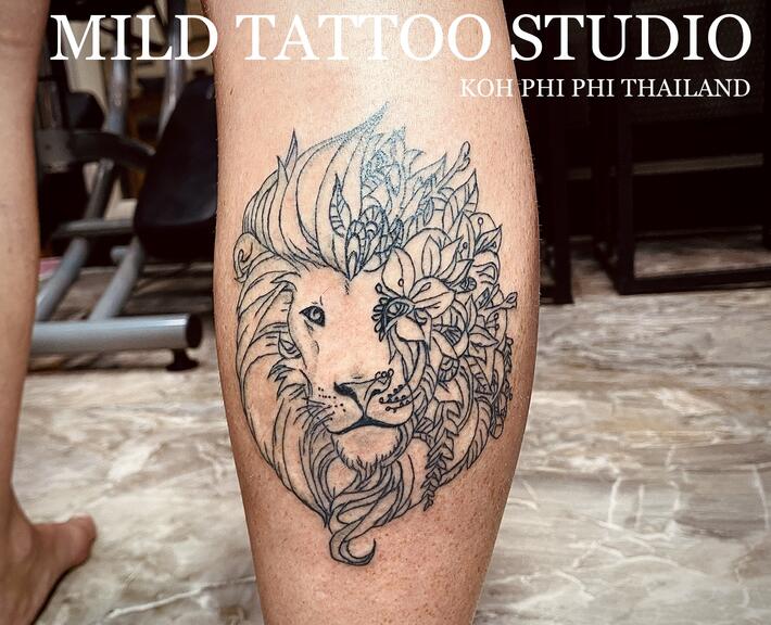 Тату Lion tattoo mandala tattoo bam - фото татуировки (1438102)