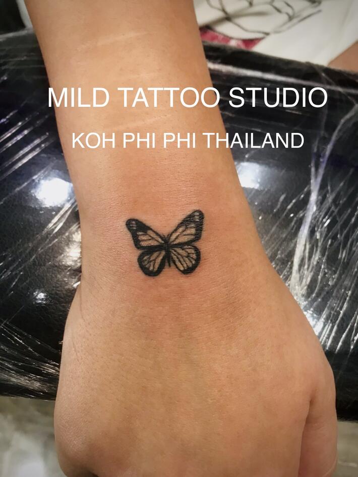 Фото тату Butterfly tattoo bamboo tattoo