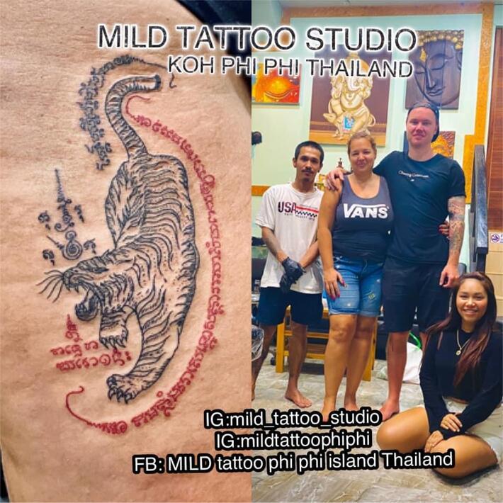 Фото тату бамбуковая татуировка в Таилан