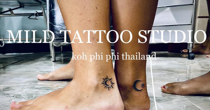 Фото тату Sun tattoo moon tattoo bamboo 