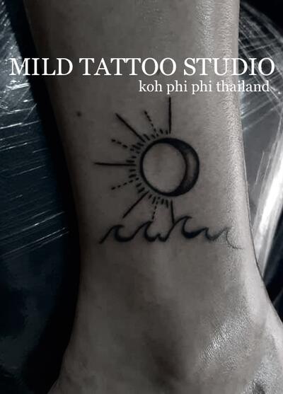 Sun tattoo moon tattoo bamboo 