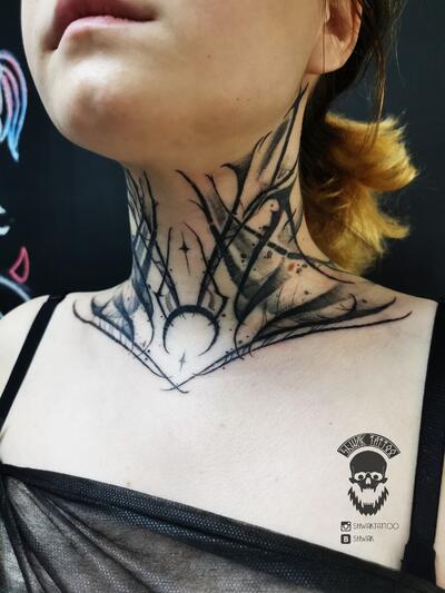 Тату (татуировка) Женские на шее: мужские и женские татуировки, 90 фото и  эскизов от лучших тату-мастеров